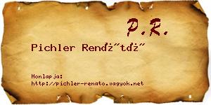 Pichler Renátó névjegykártya